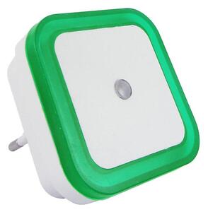 LED Noční světlo se senzorem soumraku LED/0,5W/230V zelená