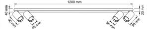 Brilagi - Bodové svítidlo SELE LONG 4xGU10/30W/230V bílá