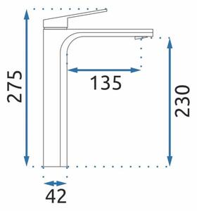 REA-B4896 - Umyvadlová baterie MARCO 27,5 cm černá