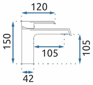 REA-B9969 - Umyvadlová baterie HASS 15 cm broušená zlatá