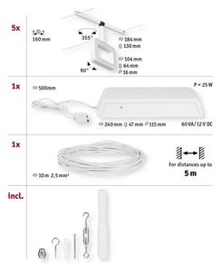 Paulmann 94483 - SADA 5xLED/4,8W Kompletní lankový systém FRAME 230V bílá