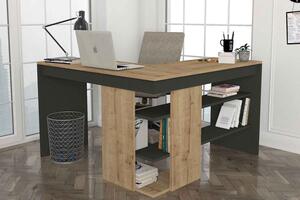 Designový rohový psací stůl Fawzia antracitový