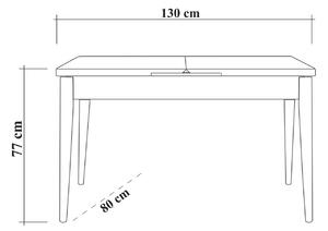 Rozkládací jídelní stůl Olenna 130-165 cm vzor ořech