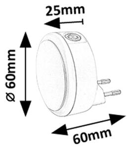 Rabalux 76000 - LED Noční světlo do zásuvky ZOFE LED/0,3W/230V