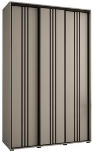 Šatní skříň INDIRA 6 - 150/60 cm, kašmír / černá