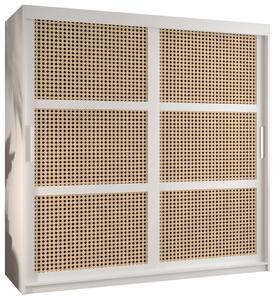 Šatní skříň HALIMA 1 - 180 cm, bílá / stříbrná