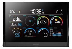 Sencor - Profesionální meteostanice s LCD displejem a budíkem 5V/3xAAA + 3xAA