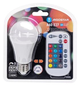 LED RGBW Stmívatelná žárovka E27/8W/230V 3000K - Aigostar