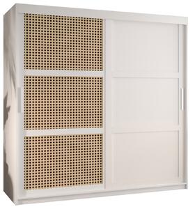 Šatní skříň HALIMA 3 - 180 cm, bílá / stříbrná