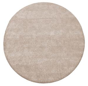 Moderní kulatý koberec v béžové barvě