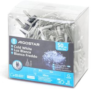 Aigostar - LED Venkovní řetěz 50xLED/8 funkcí 8m IP44 studená bílá