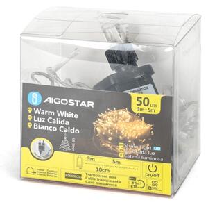 Aigostar - LED Venkovní řetěz 50xLED/8 funkcí 8m IP44 teplá bílá