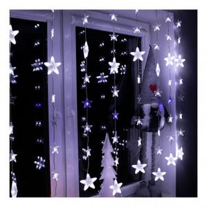 SPRINGOS LED světelný závěs Hvězdy - 2x1,6m, 180LED, IP44, studená bílá + záblesky CL4003-XG