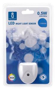 Aigostar - LED RGB Noční světlo se senzorem soumraku LED/0,5W/230V vločka