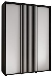 Šatní skříň FIDELIA 1 - 170/45 cm, černá / bílá / černá