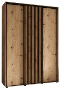 Šatní skříň BAYLIN 1 - 170/45 cm, dub artisan / dub artisan / černá