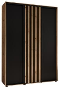 Šatní skříň BAYLIN 1 - 170/45 cm, dub artisan / černá / dub artisan