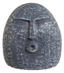 Dekorativní soška hlavy, výška 10 cm, tmavě šedá