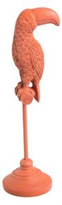 Dekorativní tukan na podstavci KOLIBRI, výška 30 cm, tmavě oranžový