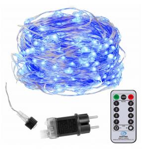 SPRINGOS LED řetěz Nano - 48m, 480LED, 8 funkcí, ovladač, IP44, modrá CL0514-XG