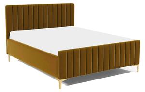 Čalouněná postel MEG 90x200 cm Odstín látky: Žlutá (Kronos 01) - eTapik