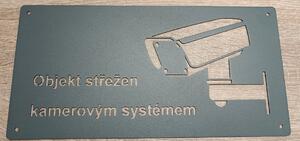 Informační cedule lakovaná - objekt střežen kamerovým systémem Velikost: 30 x 15 cm (L)