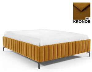 Čalouněná postel CAKE 90x200 cm Odstín látky: Žlutá (Kronos 01) - eTapik