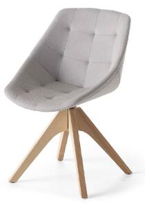 SITIA - Otočná židle MISS LILY s dřevěnou podnoží