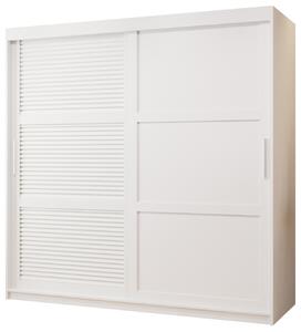 Šatní skříň MATILDA 3 - 180 cm, bílá / stříbrná