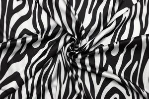 Saténové umělé hedvábí | Silky Armani - Zvířecí vzor zebra