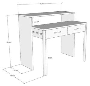 Designový psací stůl Odile 99 cm bílý