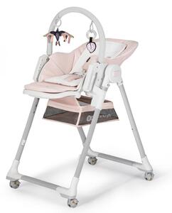 Kinderkraft - Dětská jídelní židle 2v1 LASTREE růžová/bílá AG0134