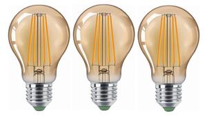 SADA 3x LED Žárovka CLASIC AMBER A60 E27/9W/230V 2200K - Brilagi