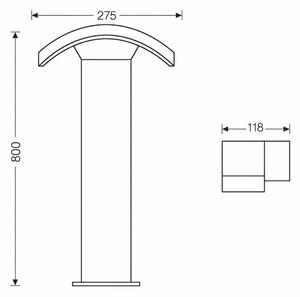 Brilagi - LED Venkovní lampa ARCELO LED/9W/230V 80 cm IP54