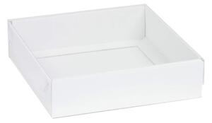 Dárková krabice s průhledným víkem 150x150x50 mm, bílá