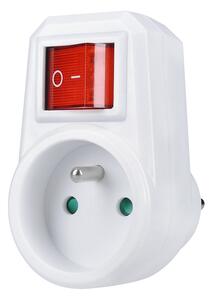 SOLIGHT Zásuvka průběžná 230V/10A s vypínačem P96, bílá
