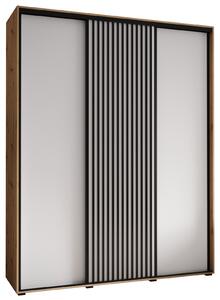 Šatní skříň BAYLIN 1 - 190/60 cm, dub artisan / bílá / černá