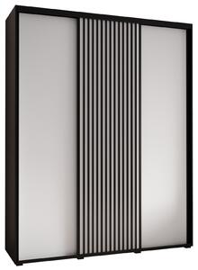 Šatní skříň BAYLIN 1 - 190/45 cm, černá / bílá / černá