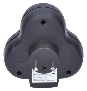 SOLIGHT Zásuvka rozbočovací s vypínačem P99B 3x 230V/10A, černá