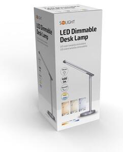 SOLIGHT LED stolní lampička stmívatelná 7W/3000K-6000K/400Lm, stříbrná