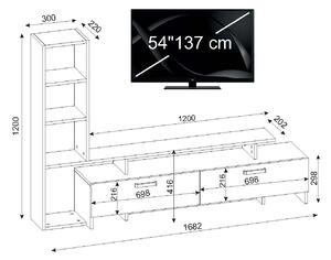 Designový TV stolek Haddie 168,2 cm bílý