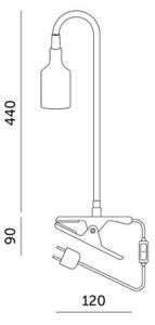 Flexibilní stolní lampa s klipem PLANTY 1xE27/30W/230V černá
