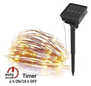 LED Solární řetěz LED/2,4W/1,2V 1xAA 15 m IP44 3000K 600 mAh