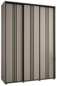 Šatní skříň INDIRA 6 - 170/45 cm, kašmír / černá