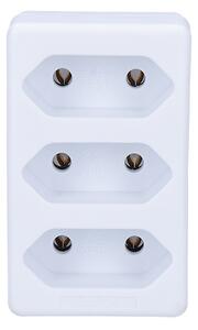 SOLIGHT Zásuvka rozbočovací P81 3 x 230V/2,5A pro ploché vidlice, bílá