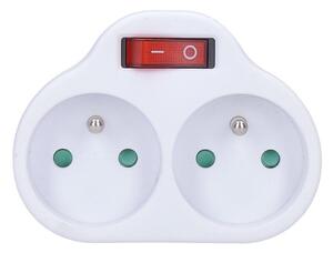 SOLIGHT Zásuvka rozbočovací s vypínačem P97 2x 230V/10A, bílá