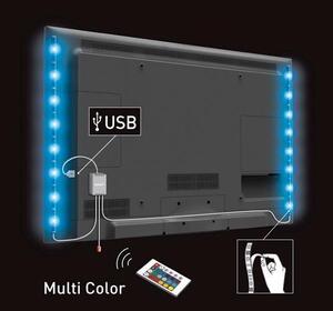 SOLIGHT LED RGB pásek pro TV, 2x 50cm, USB, vypínač, dálkový ovladač