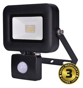 SOLIGHT LED reflektor PRO 10W/230V/850Lm/5000K/120°/IP44, senzor, černý