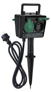 SOLIGHT Zahradní sloupek IP44, 4 zásuvky, gumový kabel 1,5m