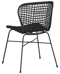 Ratanová židle černá 2ks ELFROS